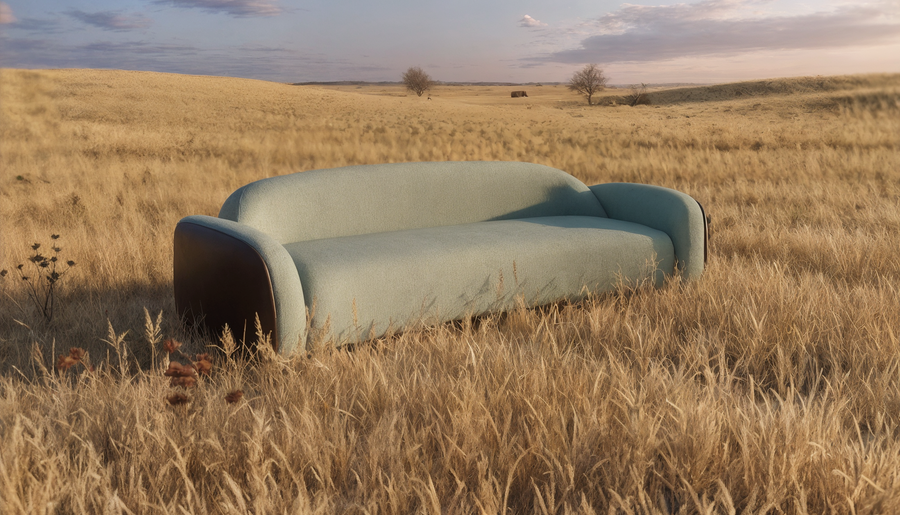 Mori Japandi Sofa | 3 Seater | Suede Fabric