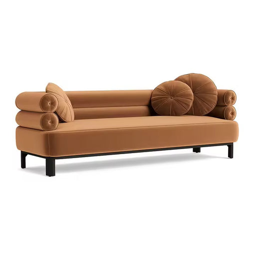 Moroa Suede Couch - suede upholstery sofa - The Flamingo Life