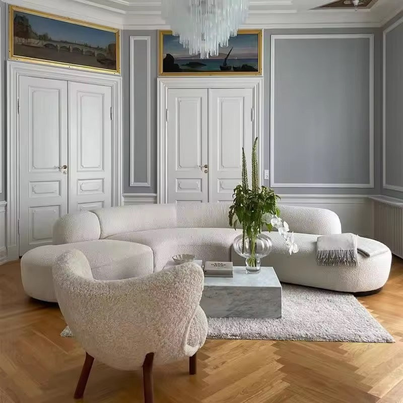 Orivo Curved Boucle Sofa