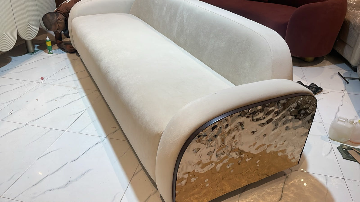 Mori Japandi Sofa | 3 Seater | Suede Fabric