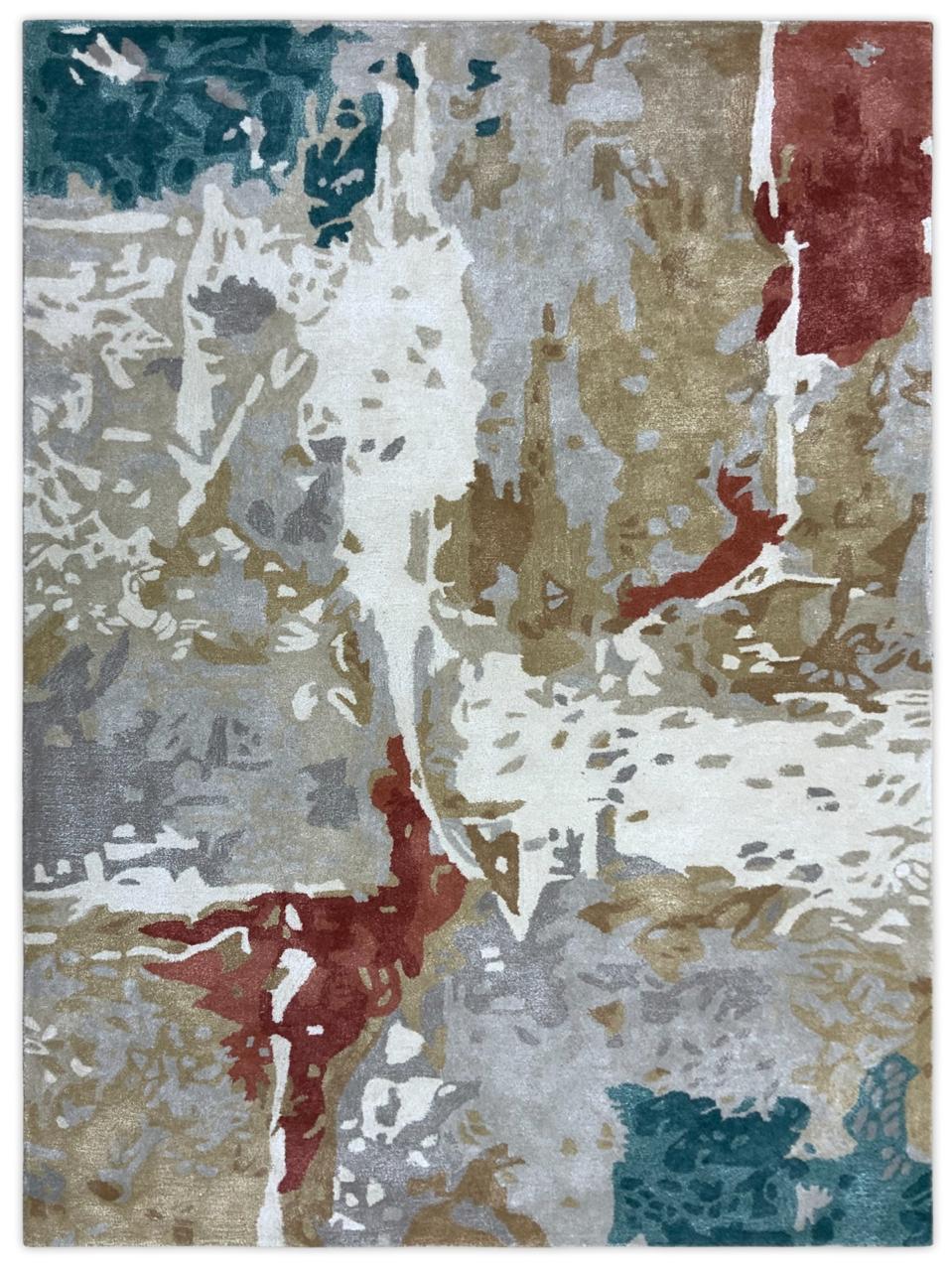 Premium Hand Tufted Abstract Carpet – front view – luxury abstract hand tufted rug India – The Flamingo Life