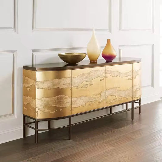 Regal Gala Console - gold-accented console table - The Flamingo Life