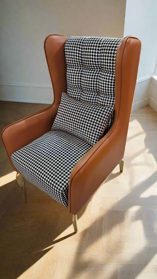 Regal Leatherettes High Back Chair - premium leather accent chair - The Flamingo Life