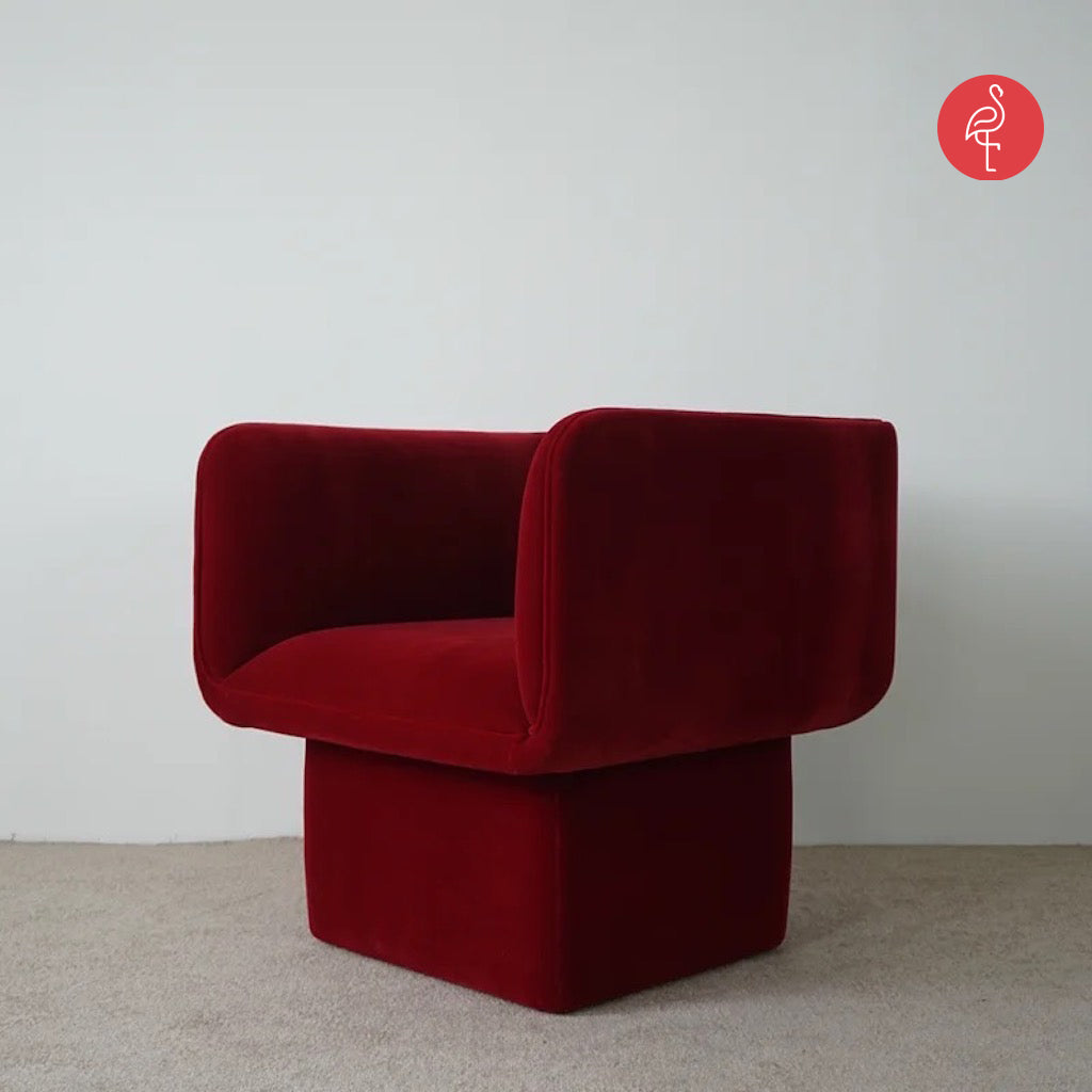 Royal Accent Chair - suede upholstery accent chair - The Flamingo Life
