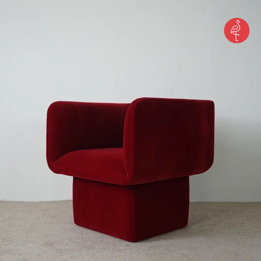 Royal Accent Chair - suede upholstery accent chair - The Flamingo Life