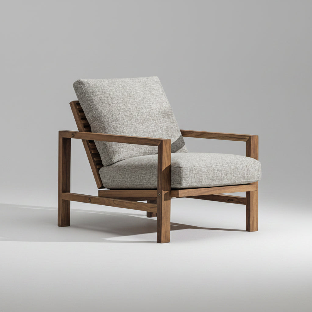 Swarnarekha Outdoor Teak Furniture – side view – luxury outdoor teak furniture India – The Flamingo Life