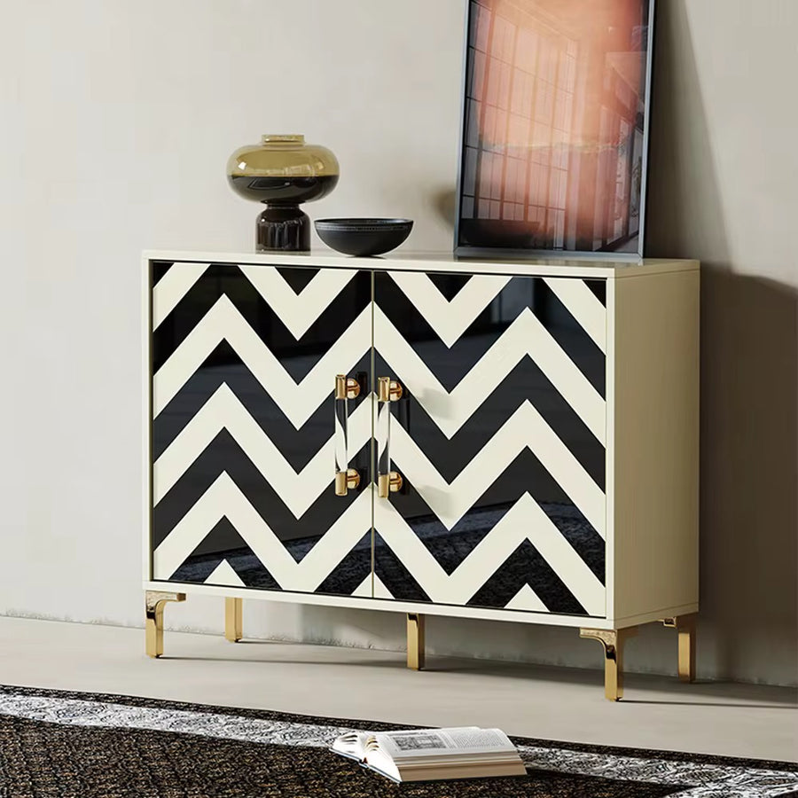 Side Board Abstract Style Veneer Sideboard