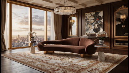 Sora Curved Sofa 3 Seater Suede – lifestyle view – luxury curved sofa India – The Flamingo Life