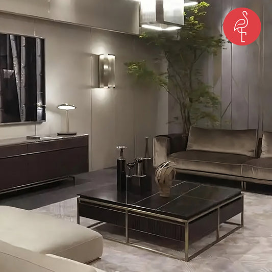 Sorentino Luxury Metal Table - marble furniture - The Flamingo Life