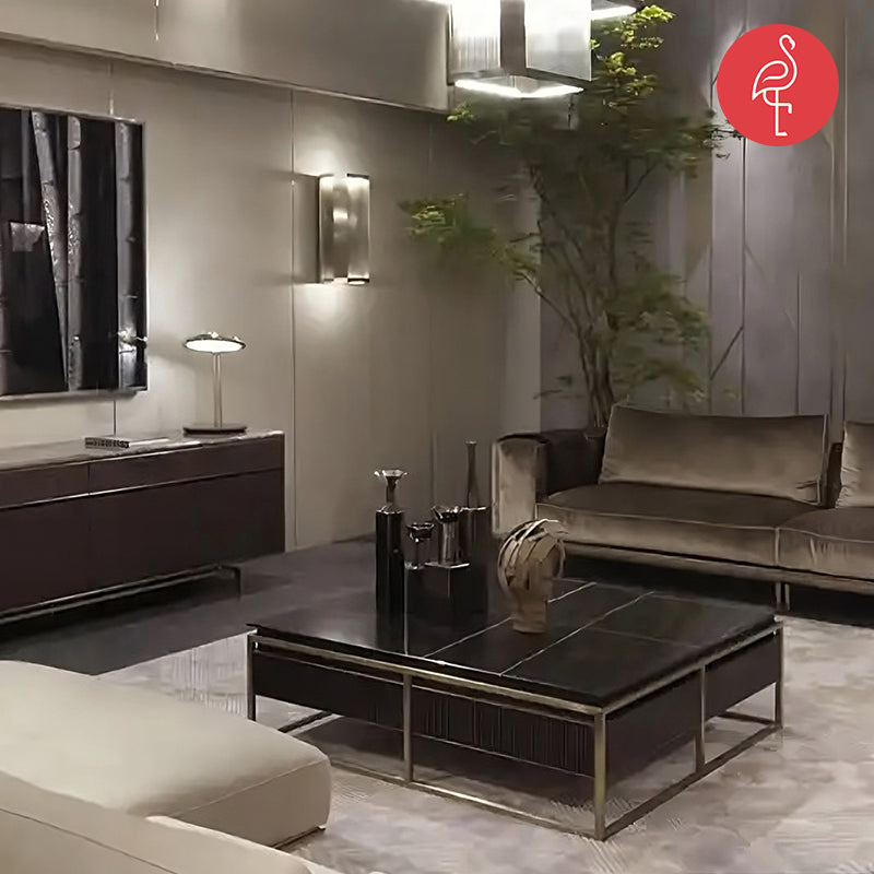 Sorentino Luxury Metal Marble Side Table