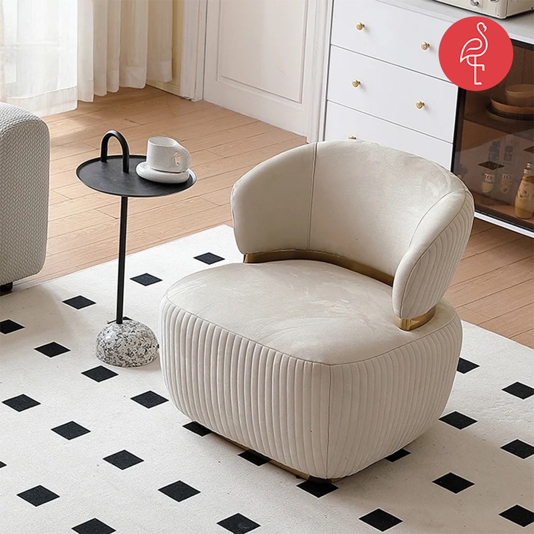 Souffle Accent Chair - gold-accented accent chair - The Flamingo Life