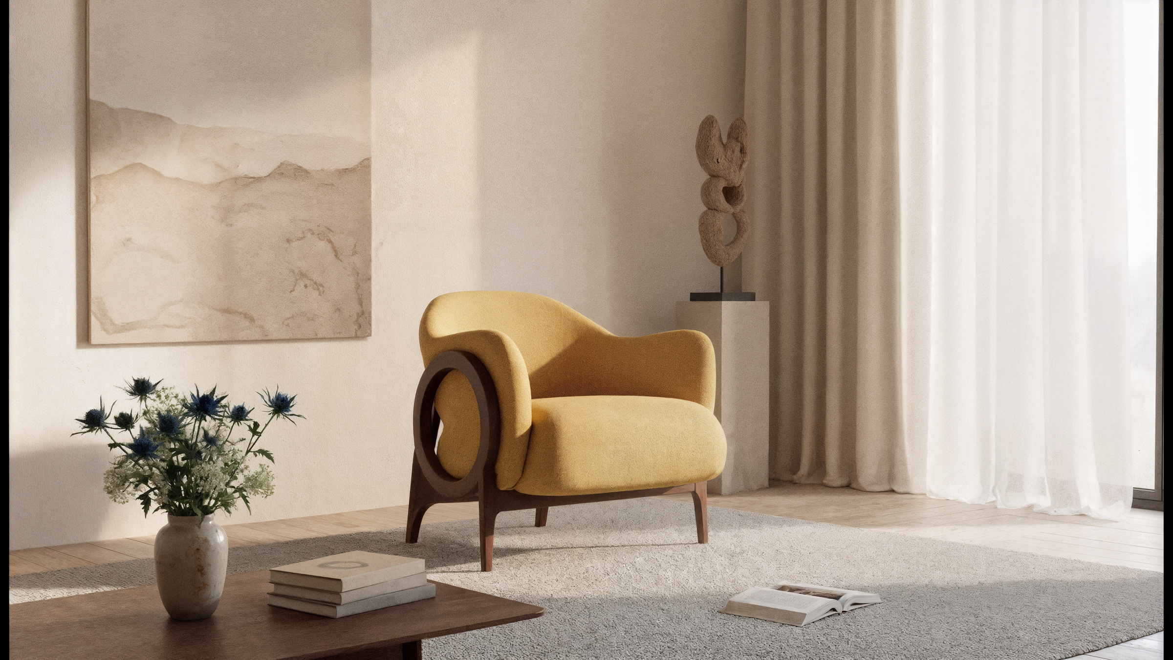 The Sosen Accent Chair - solid teak wood accent chair - The Flamingo Life