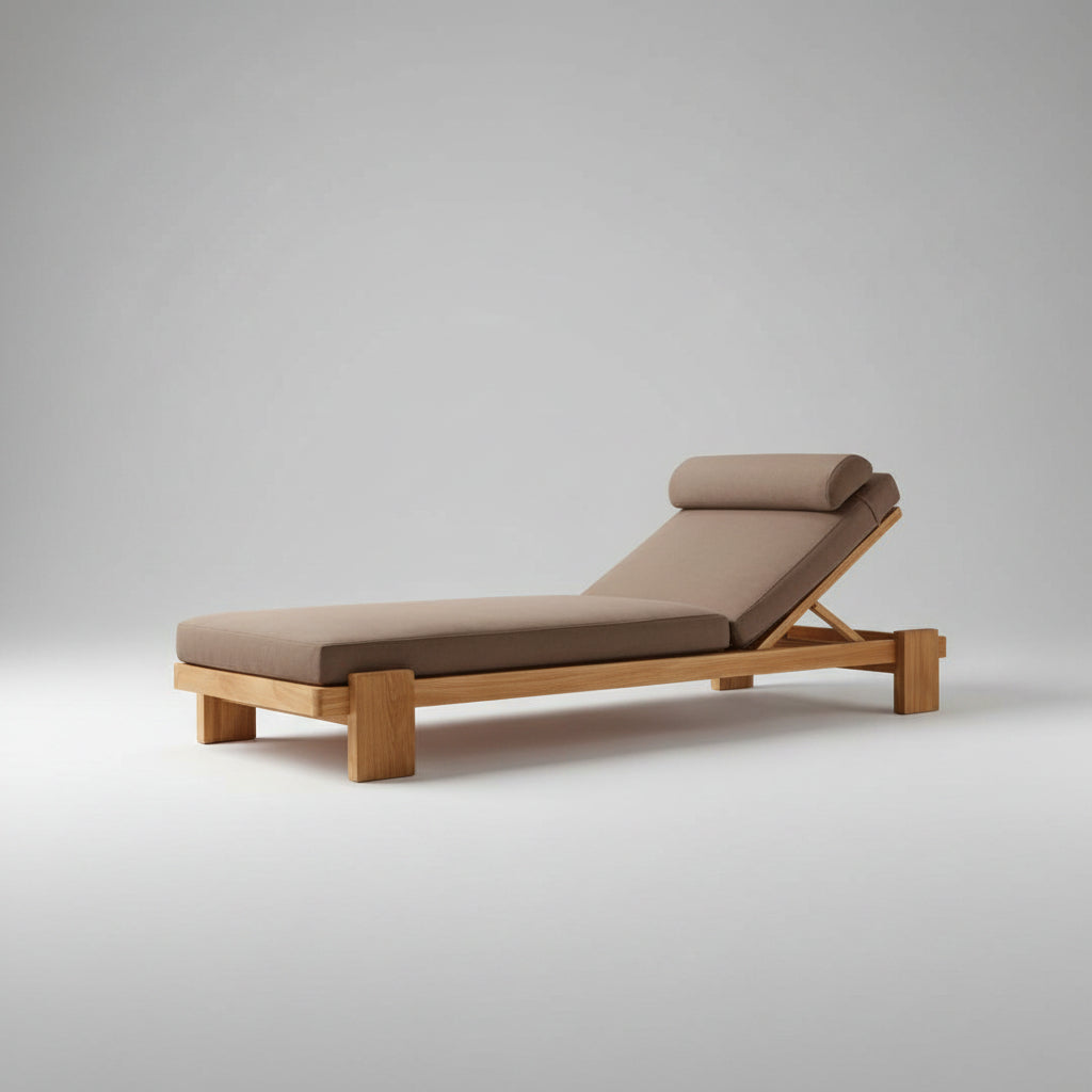 Wainganga Outdoor Teak Furniture – angle view – luxury outdoor teak furniture India – The Flamingo Life