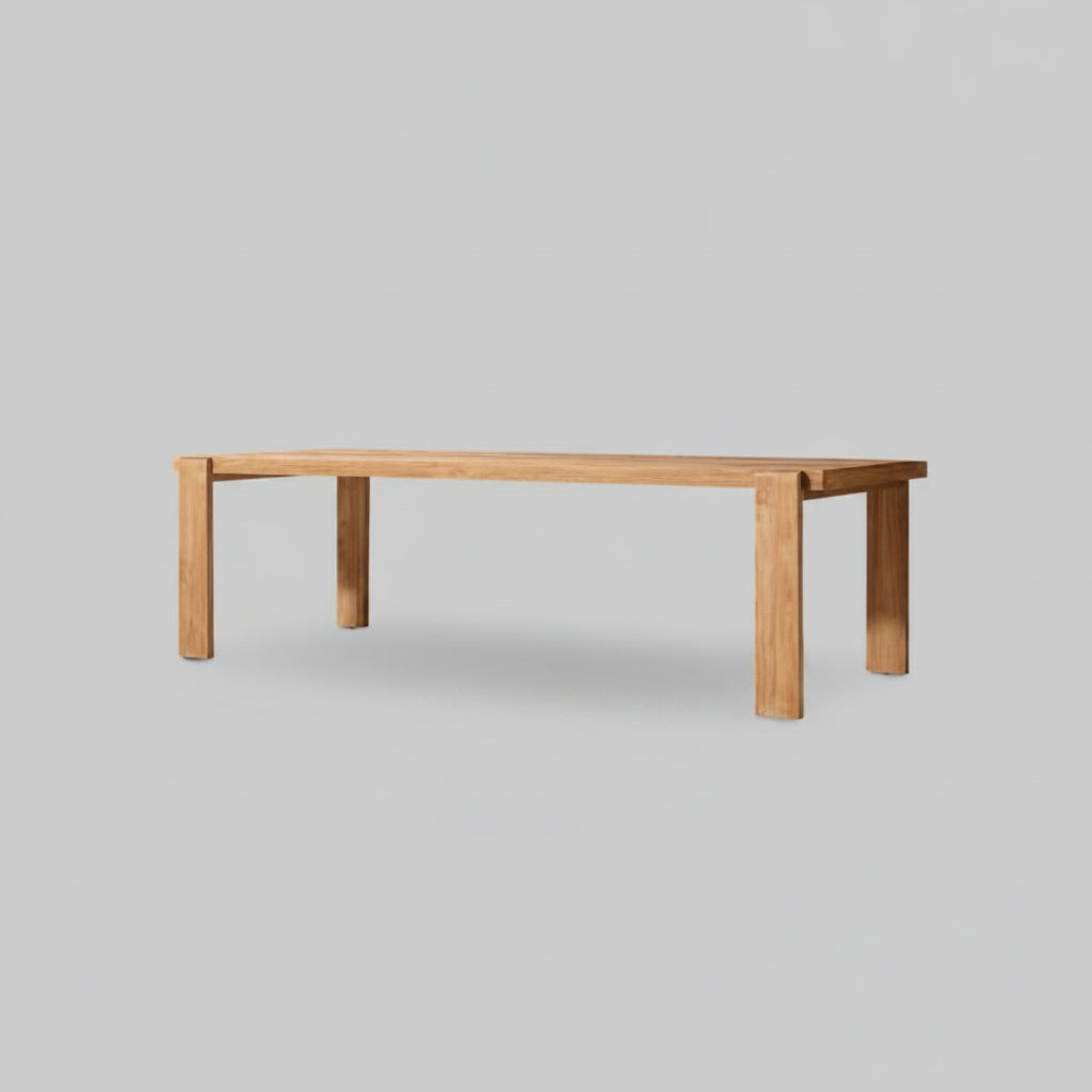 Wainganga Outdoor Teak Furniture – styled view – luxury outdoor teak furniture India – The Flamingo Life