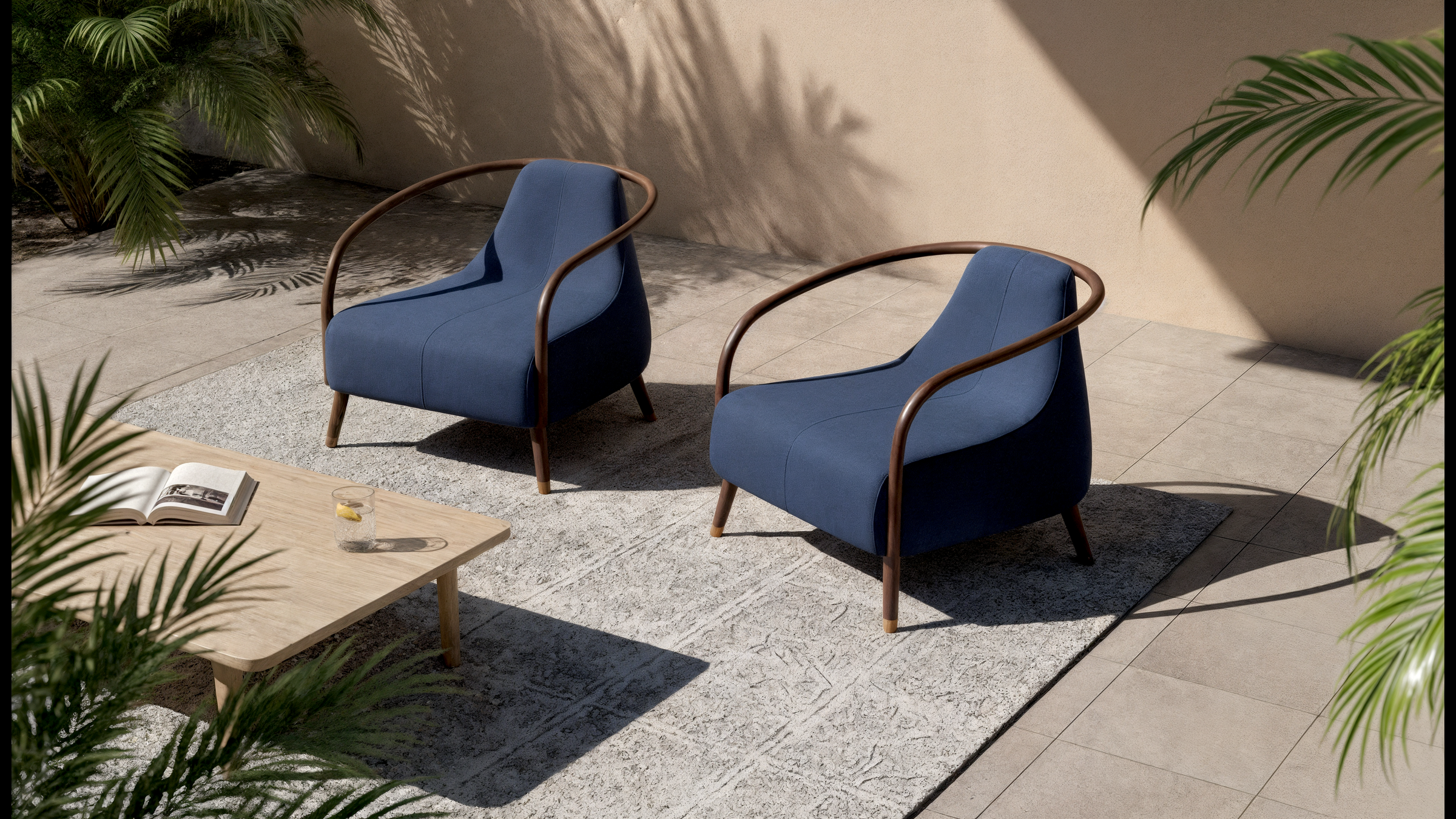 The Wabi Chair lifestyle view - solid teak wood accent chair - The Flamingo Life