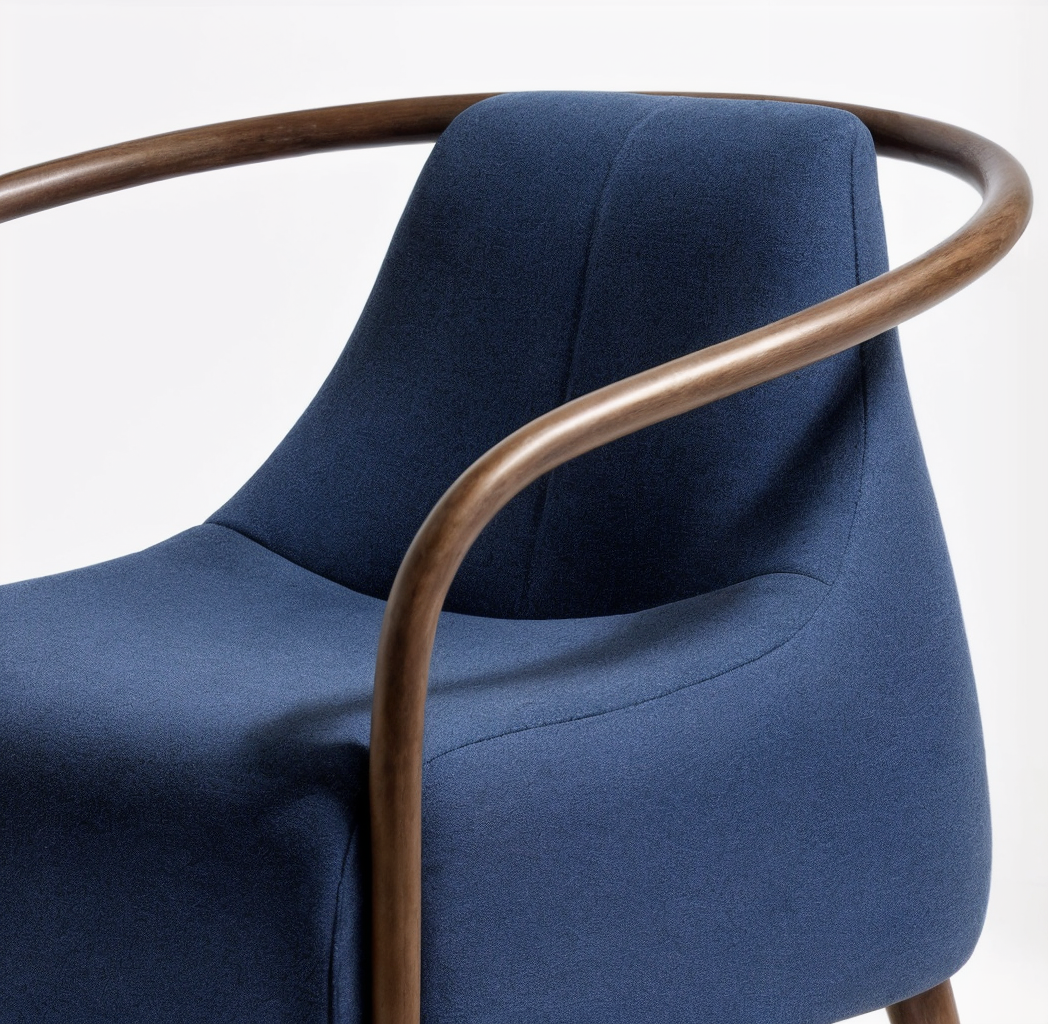 The Wabi Chair side view - solid teak wood accent chair - The Flamingo Life