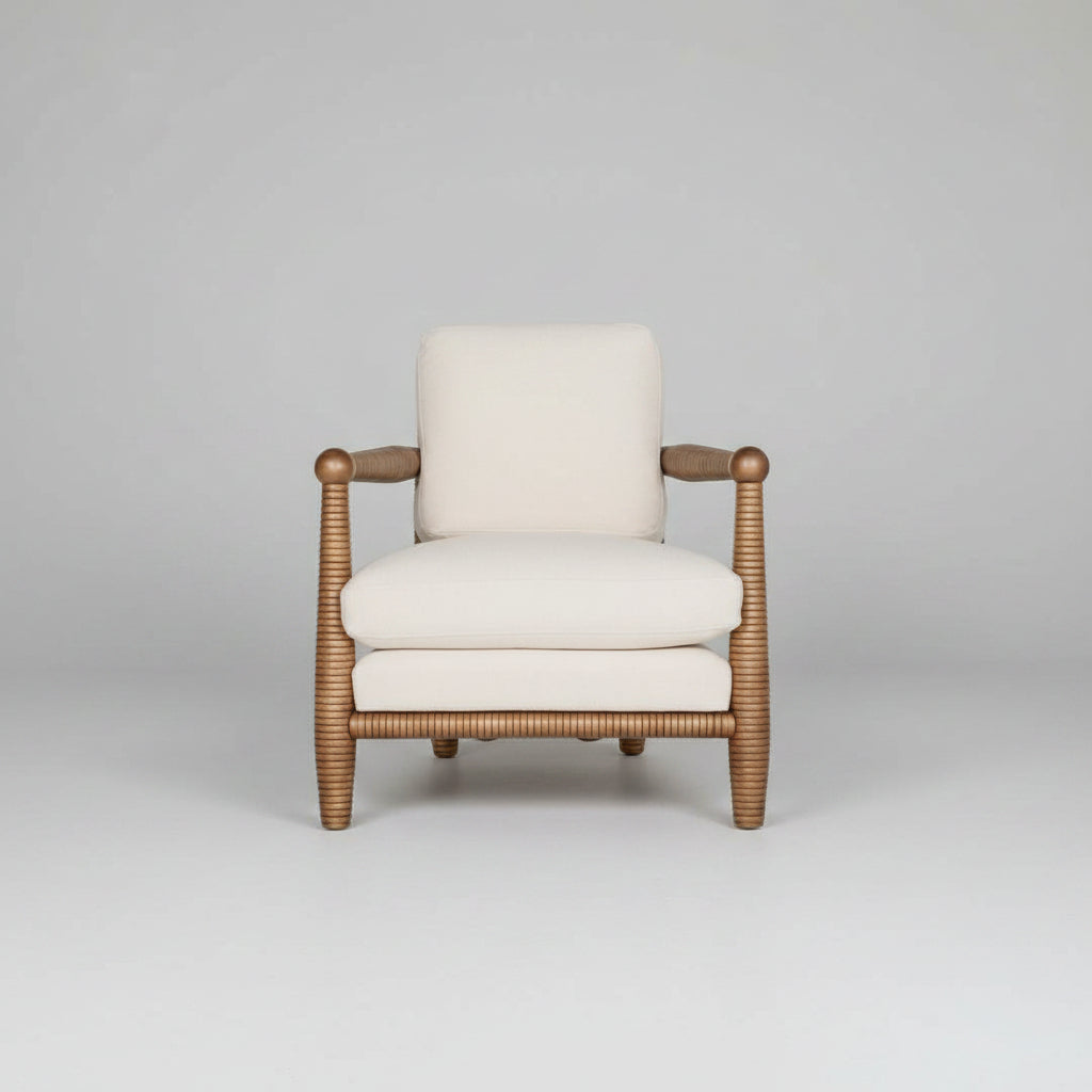 Yamuna Outdoor Teak Furniture – lounge chair view – luxury outdoor teak furniture India – The Flamingo Life