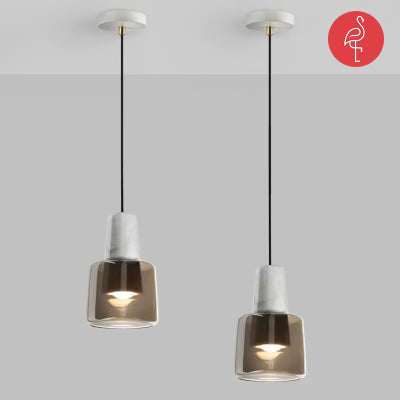 Venecia Marble & Glass Hanging Lights – angle view – luxury pendant light India – The Flamingo Life