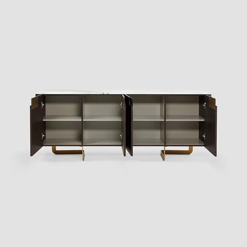 Marble Top Tula Console/Buffet Table close-up - marble console table - The Flamingo Life
