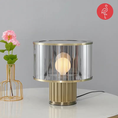 Wales Iron & Glass Lamp – detail view – luxury table lamp India – The Flamingo Life