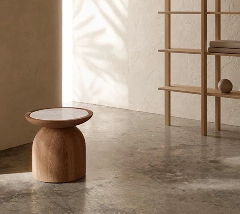 Serenity Table Set angle view - Japandi furniture - The Flamingo Life