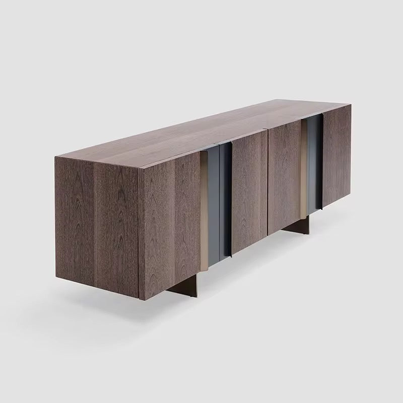 Elon Console/Buffet Table detail view - wood veneer console table - The Flamingo Life