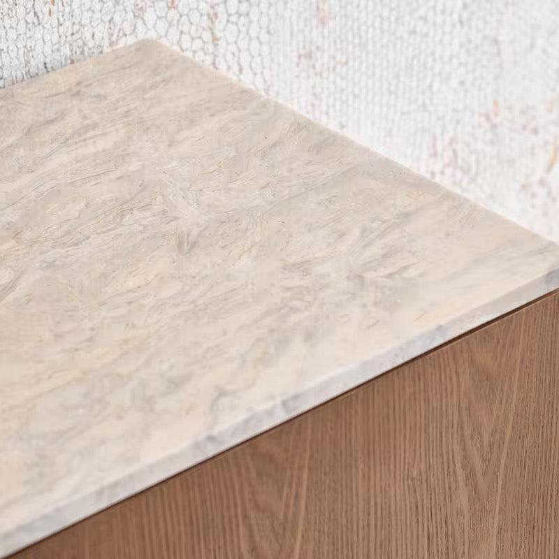 Glory Exquisite Veneer Console side view - wood veneer console table - The Flamingo Life