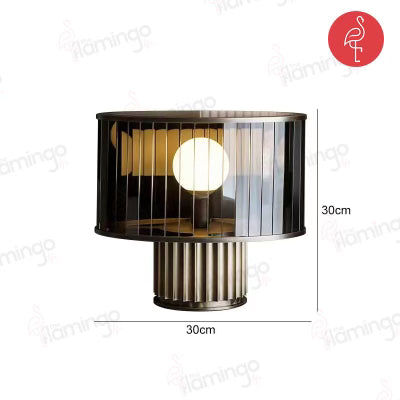 Wales Iron & Glass Lamp – warm glow – luxury table lamp India – The Flamingo Life