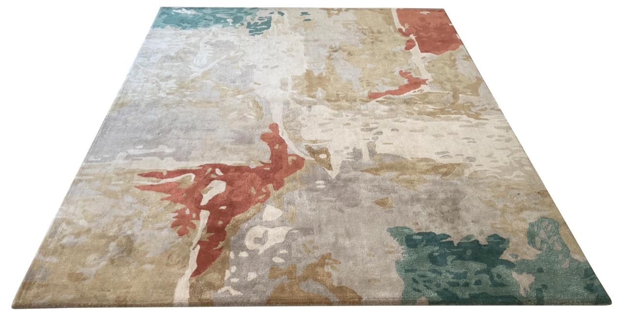 Premium Hand Tufted Abstract Carpet – detail view – hand tufted abstract carpet India – The Flamingo Life