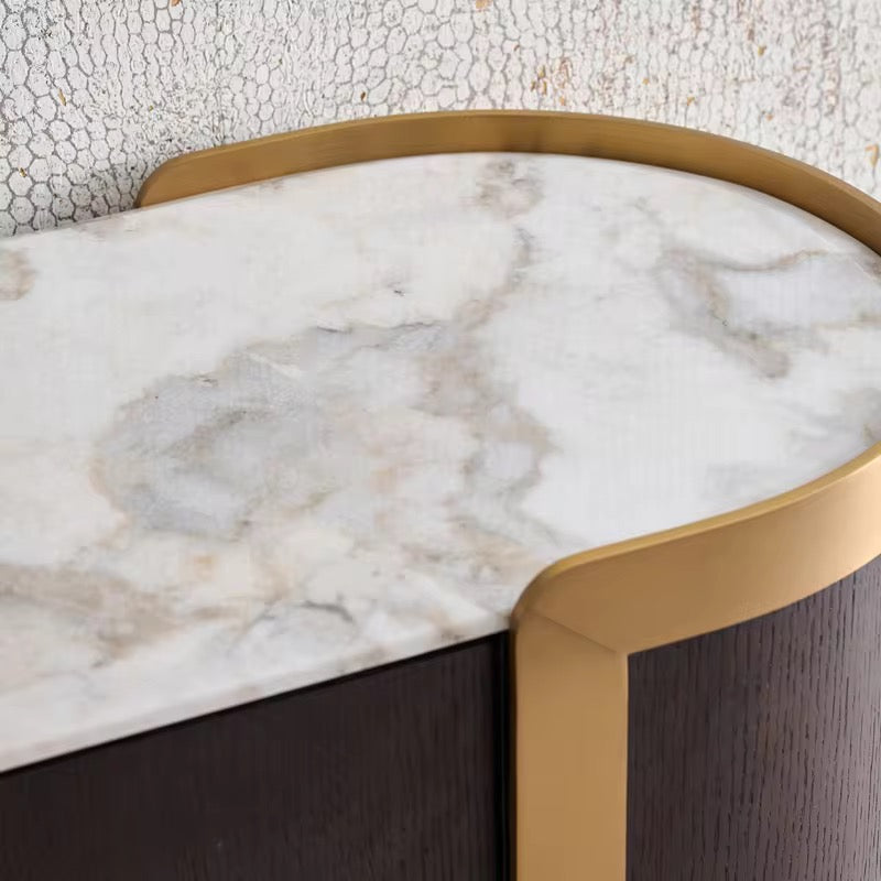 Cora Elite Console Table lifestyle view - marble console table - The Flamingo Life