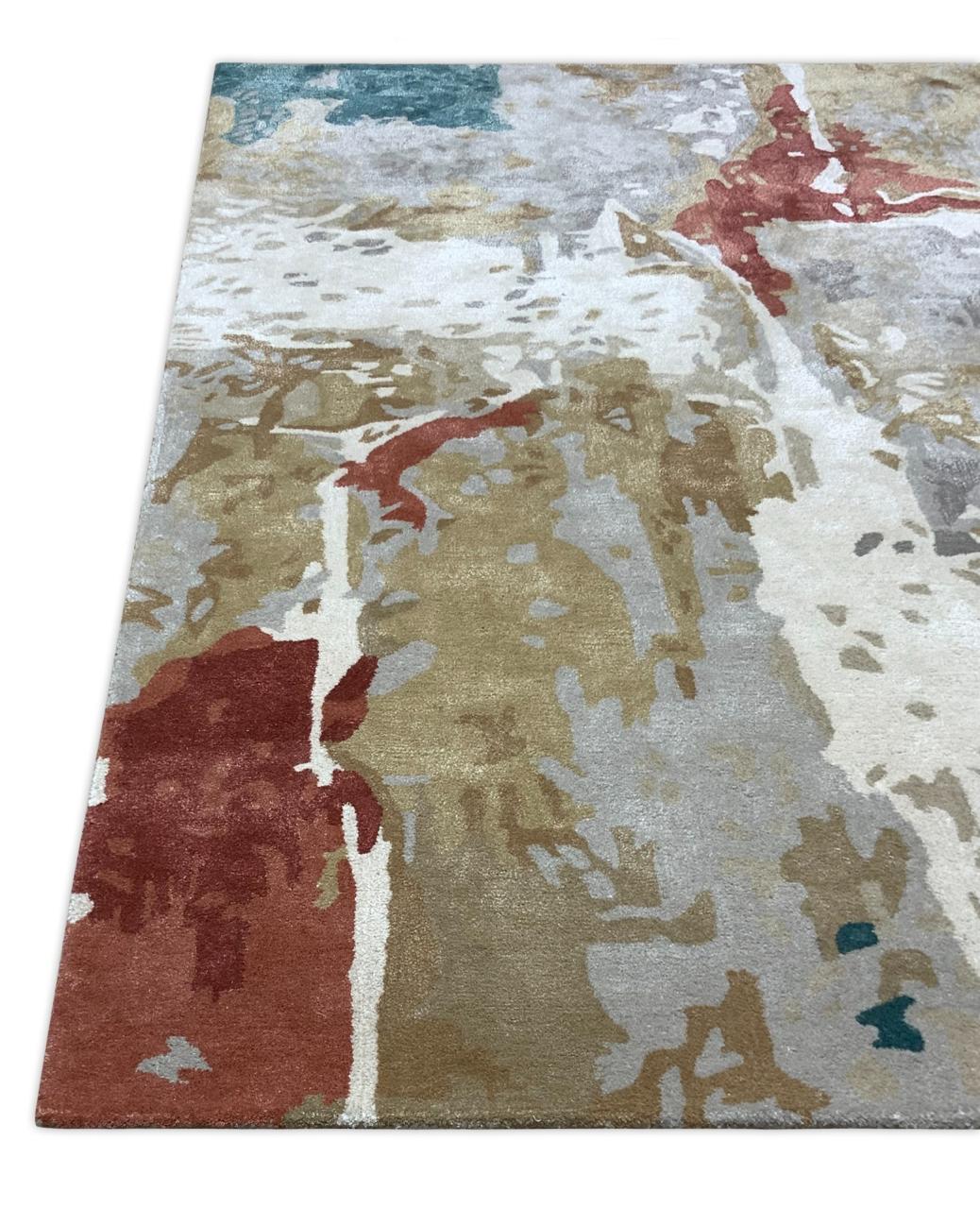 Premium Hand Tufted Abstract Carpet – close-up – luxury designer rug India – The Flamingo Life