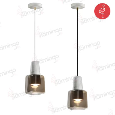 Venecia Marble & Glass Hanging Lights – warm glow – luxury pendant light India – The Flamingo Life
