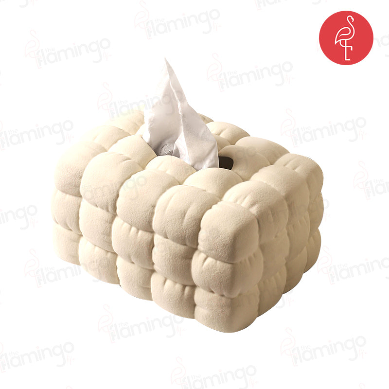 Peaches Nordic Tissue Box – angle view – luxury tissue box India – The Flamingo Life