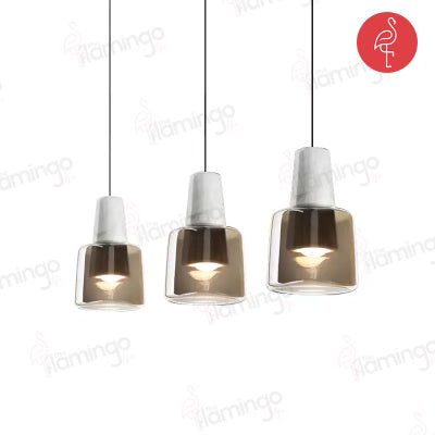 Venecia Marble & Glass Hanging Lights – detail view – luxury pendant light India – The Flamingo Life