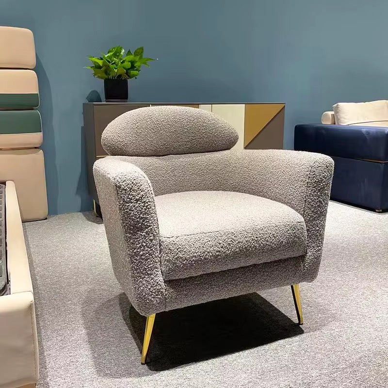 Yosemite Accent Chair in Boucle side view - boucle fabric accent chair - The Flamingo Life