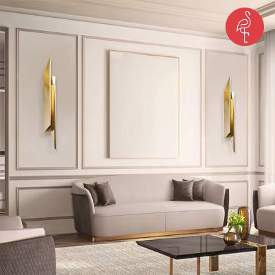 Casper Wall Mounted Light detail view - gold-accented furniture - The Flamingo Life