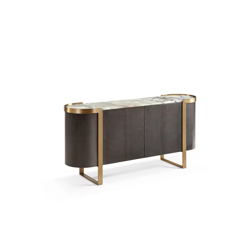 Cora Elite Console Table side view - marble console table - The Flamingo Life