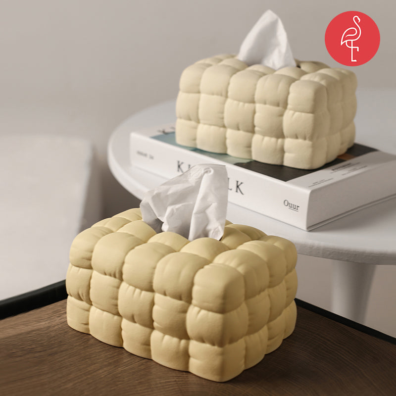 Peaches Nordic Tissue Box – side view – luxury tissue box India – The Flamingo Life