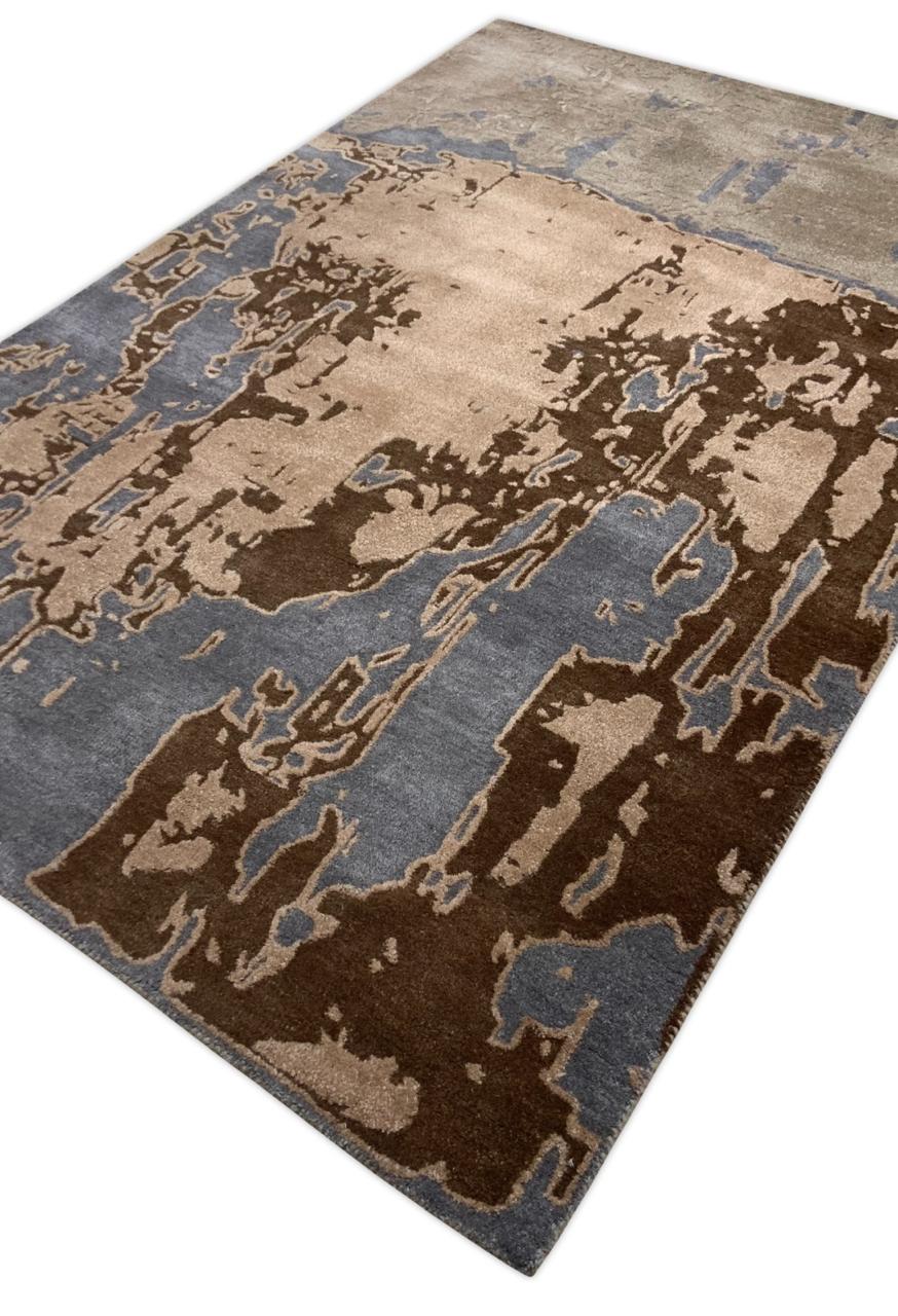 Premium Abstract Hand Tufted Carpet – detail – luxury hand tufted carpet India – The Flamingo Life