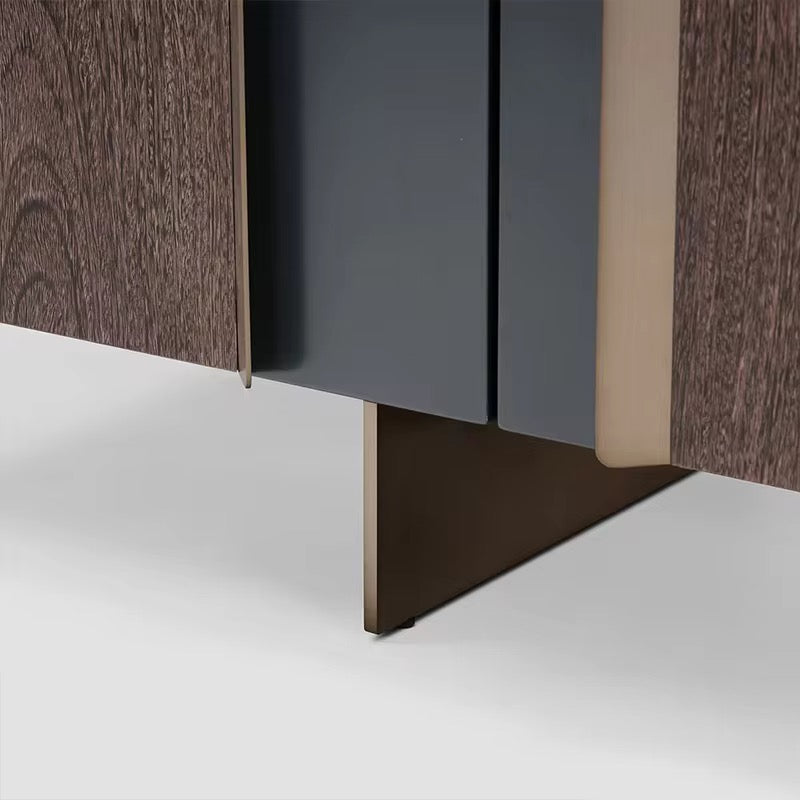Elon Console/Buffet Table angle view - wood veneer console table - The Flamingo Life