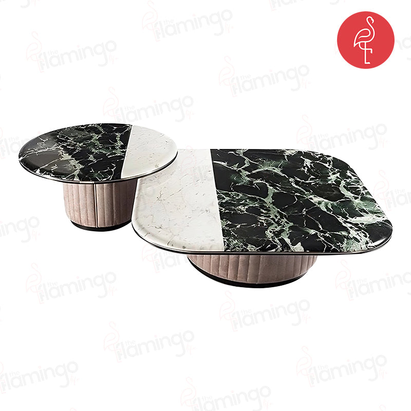 Onyx Cocktail Table Set angle view - onyx stone furniture - The Flamingo Life