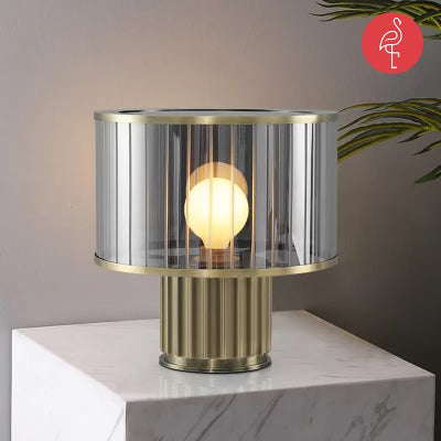 Wales Iron & Glass Lamp – angle view – luxury table lamp India – The Flamingo Life