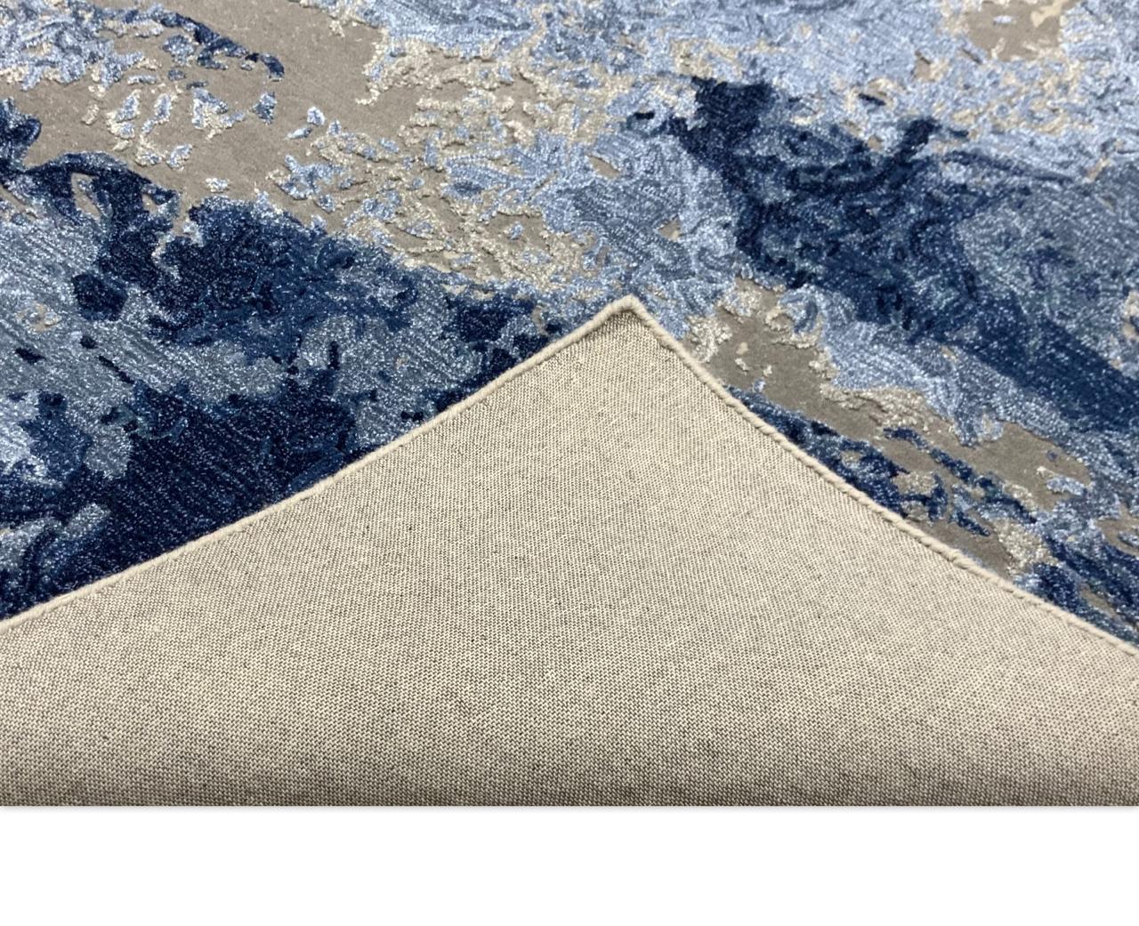 Oceanic Blue Hand Tufted Carpet – lifestyle view – luxury hand tufted carpet India – The Flamingo Life