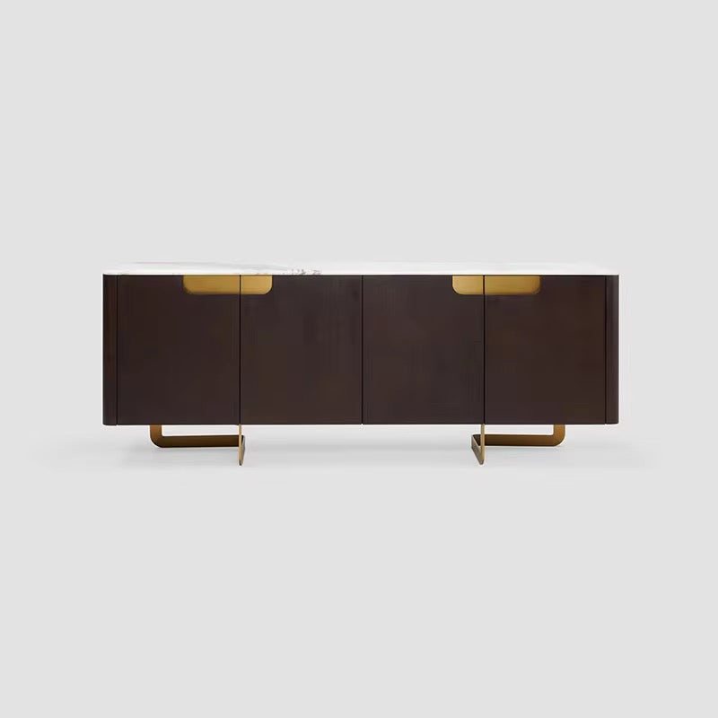 Marble Top Tula Console/Buffet Table detail view - marble console table - The Flamingo Life