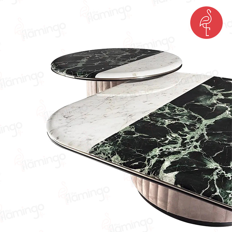 Onyx Cocktail Table Set close-up - onyx stone furniture - The Flamingo Life