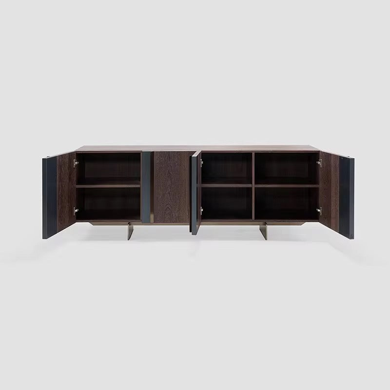 Elon Console/Buffet Table lifestyle view - wood veneer console table - The Flamingo Life