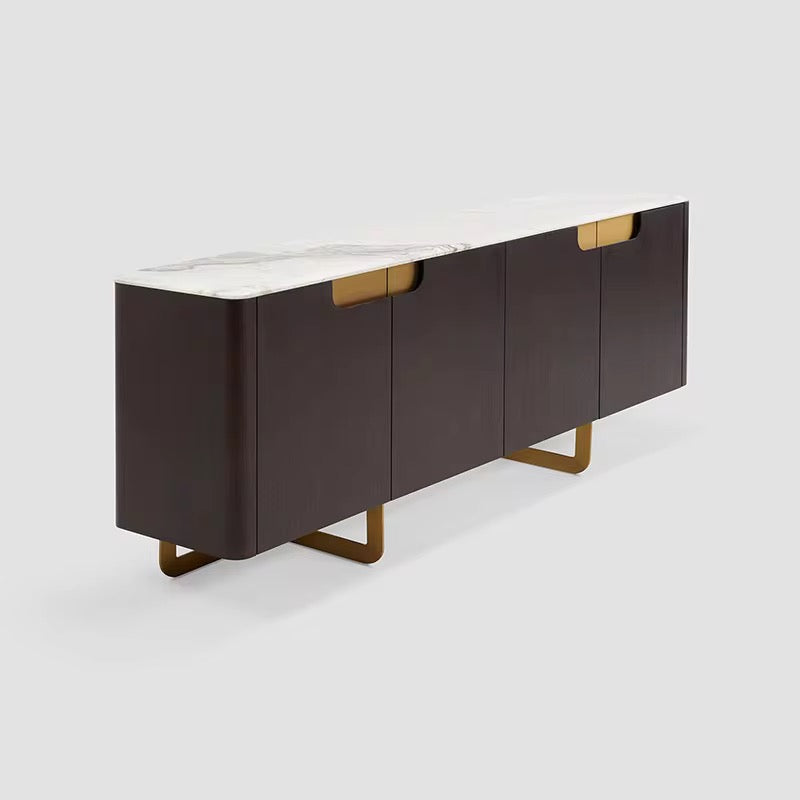 Marble Top Tula Console/Buffet Table side view - marble console table - The Flamingo Life