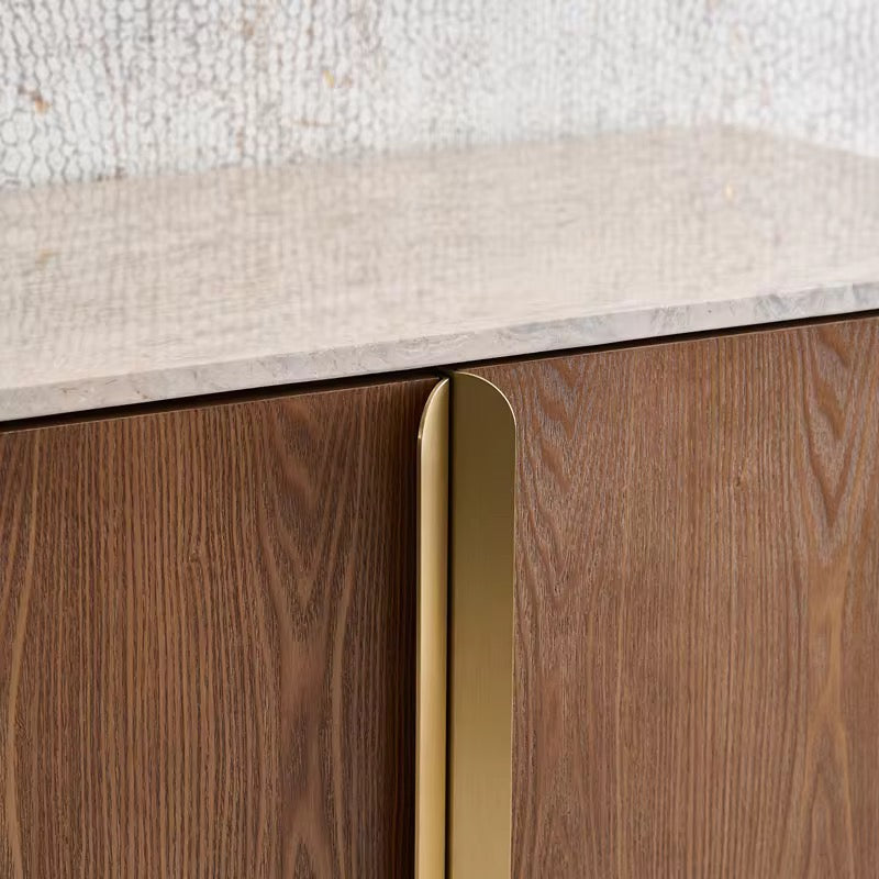 Glory Exquisite Veneer Console lifestyle view - wood veneer console table - The Flamingo Life